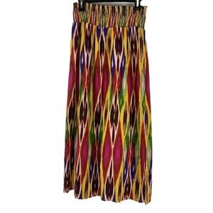 Anthropologie Vanessa Virginia Apolline Maxi Skirt Multi Side Slits Rayon Small